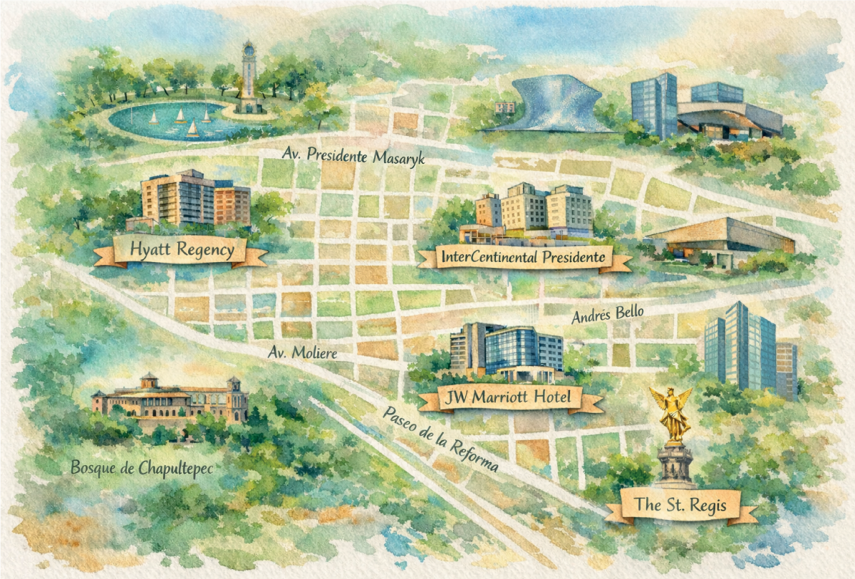 Mexico City Hotel Map